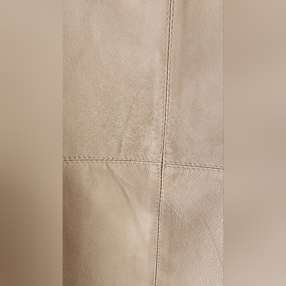 Bod&Christensen Real Leather Midi Skirt Brown Wiskey Tan A line size 10 - Picture 6 of 7